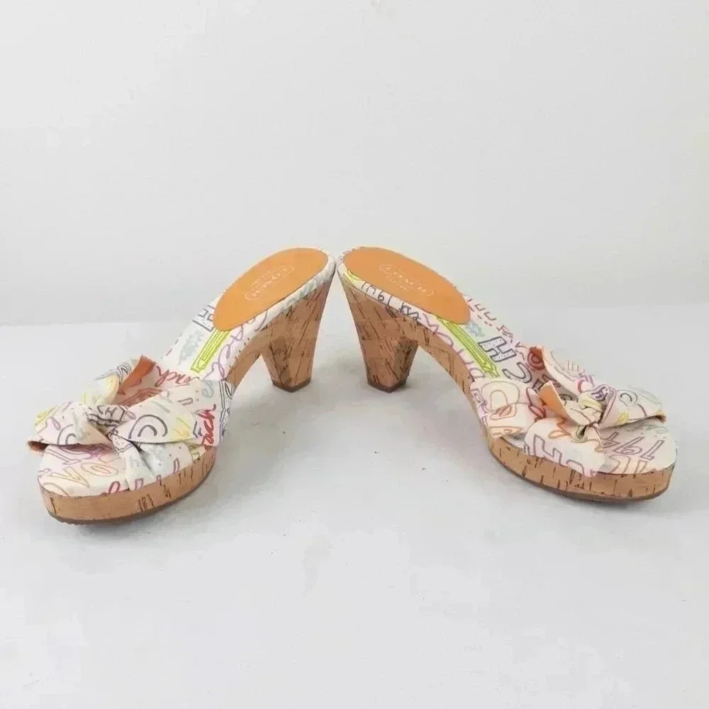 Coach Kork open toe heels Size 6.5 - Picture 2 of 8